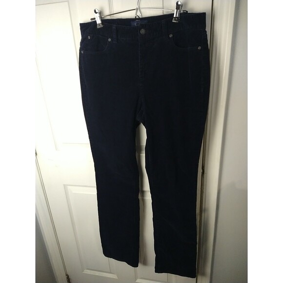 Talbots Corduroy Pants Womens Size 10 Straight Stretch Casual 5 Pocket Blue - Picture 1 of 10